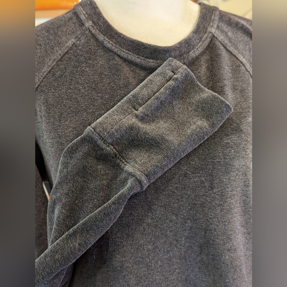Athleta Velour Criss Cross Dress Charcoal Gray Size Small Sweatshirt Dress SZ Sm - Picture 3 of 12